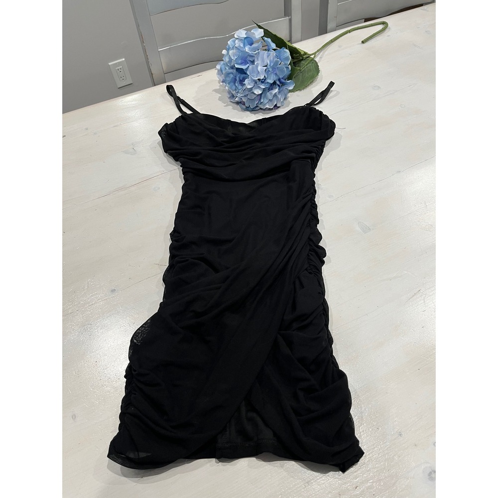 Privy Ruched Bodycon Dress Sleeveless Cocktail Party Dress Black Large